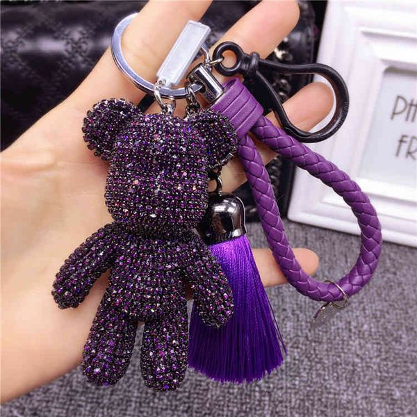 diamond inlaid bear keychain articulating pendant doll cute female car hand made in korea, Silver
diamond inlaid bear keychain articulating pendant doll cute female car hand made in korea, Silver