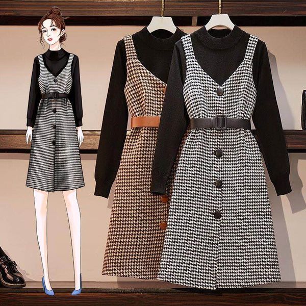 woman casual dresses two-piece long sleeve leisure show thin fashion collect waist geometric pattern, Black;gray
woman casual dresses two-piece long sleeve leisure show thin fashion collect waist geometric pattern, Black;gray