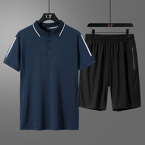 summer thin men's quick drying short sleeve t-shirt polo shirt sports ice shorts suit dad two piece set, Gray
summer thin men's quick drying short sleeve t-shirt polo shirt sports ice shorts suit dad two piece set, Gray