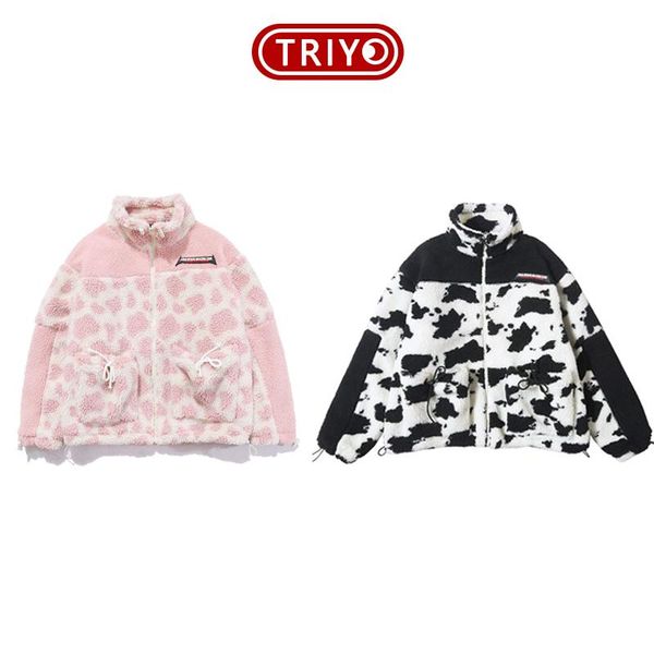 women's jackets triyo 2021 women winter jacket zip up coat wool streetwear hip hop cashmere cow pattern men couple match casual fashion, Black;brown
women's jackets triyo 2021 women winter jacket zip up coat wool streetwear hip hop cashmere cow pattern men couple match casual fashion, Black;brown