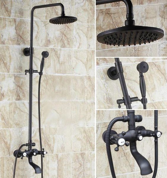 black oil rubbed brass wall mounted rain bathroom shower faucet set double cross handle mixer tap chg105 sets
black oil rubbed brass wall mounted rain bathroom shower faucet set double cross handle mixer tap chg105 sets