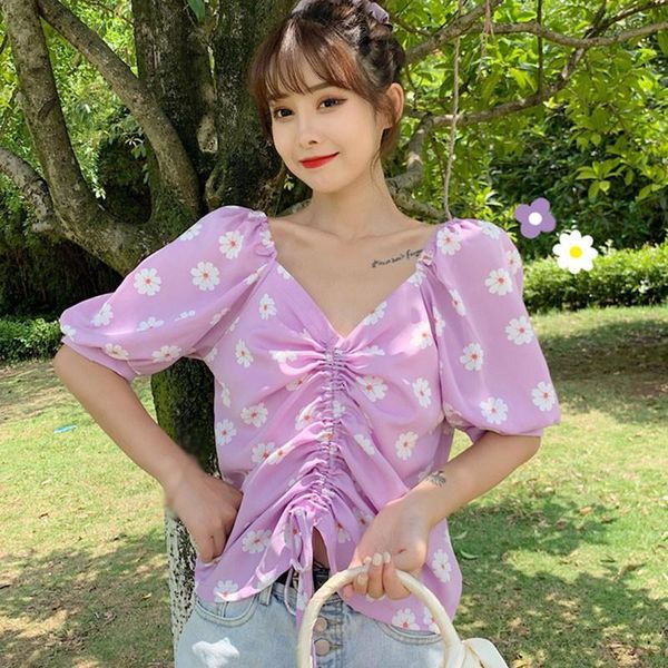 summer printed v-neck blouse women sweet shirts fashion pleated short sleeve women's blouses &, White
summer printed v-neck blouse women sweet shirts fashion pleated short sleeve women's blouses &, White