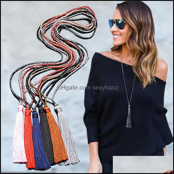 necklaces & pendants jewelrywomen bohemian long fashion handmade beaded sweater chain crystal necklace tassel pendant sir drop delivery 2021, Silver 
necklaces & pendants jewelrywomen bohemian long fashion handmade beaded sweater chain crystal necklace tassel pendant sir drop delivery 2021, Silver