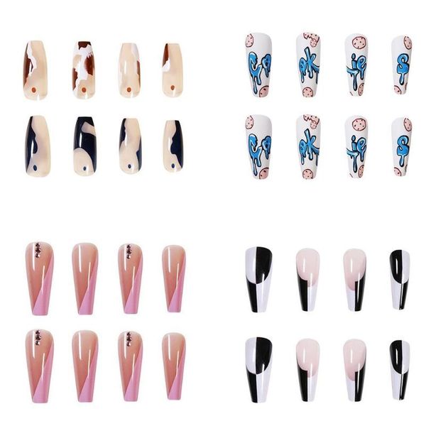 false nails 24 pcs/set cute cloud nail tips coffin fake art acrylic detachable decal decoration with glue, Red;gold
false nails 24 pcs/set cute cloud nail tips coffin fake art acrylic detachable decal decoration with glue, Red;gold