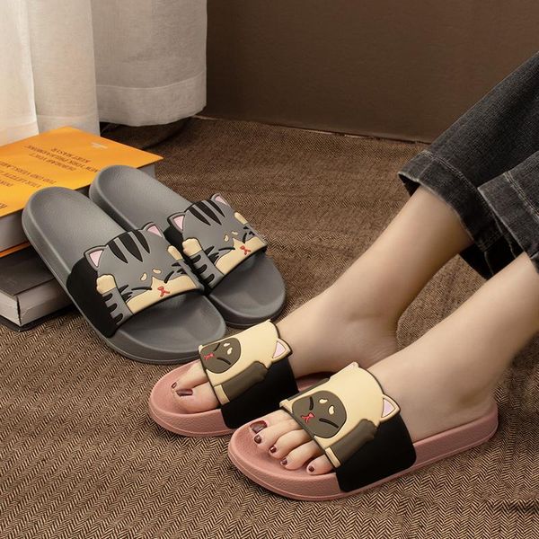 slippers cute cat summer women shoes flat indoor bathroom for family cartoon slides with soft sole t122, Black
slippers cute cat summer women shoes flat indoor bathroom for family cartoon slides with soft sole t122, Black