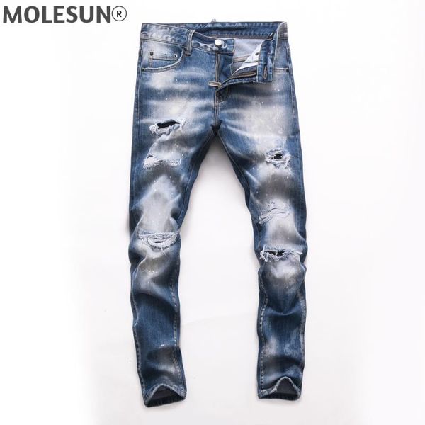 men's jeans european brand men italy pants design stretch slim denim trousers blue hole for 8274
men's jeans european brand men italy pants design stretch slim denim trousers blue hole for 8274