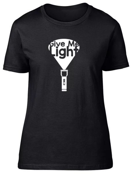 give me light womens ladies fitted t-shirt, White;black
give me light womens ladies fitted t-shirt, White;black