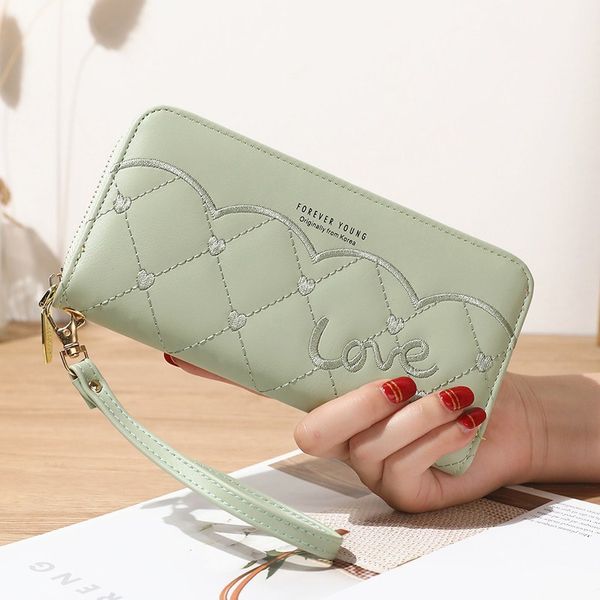 ins new fashion women's zipper simple thin long soft leather handbag student wallet, Red;black
ins new fashion women's zipper simple thin long soft leather handbag student wallet, Red;black