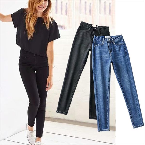 withered fashion blogger england simple women jeans stretch high waist cropped skinny pencil for, Blue
withered fashion blogger england simple women jeans stretch high waist cropped skinny pencil for, Blue