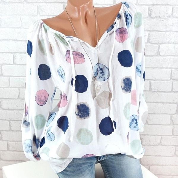 women's t-shirt 2021 women fashion v neck t-shirts dots print long sleeve shirt loose casual plus size xs-5xl 6 colors, White
women's t-shirt 2021 women fashion v neck t-shirts dots print long sleeve shirt loose casual plus size xs-5xl 6 colors, White