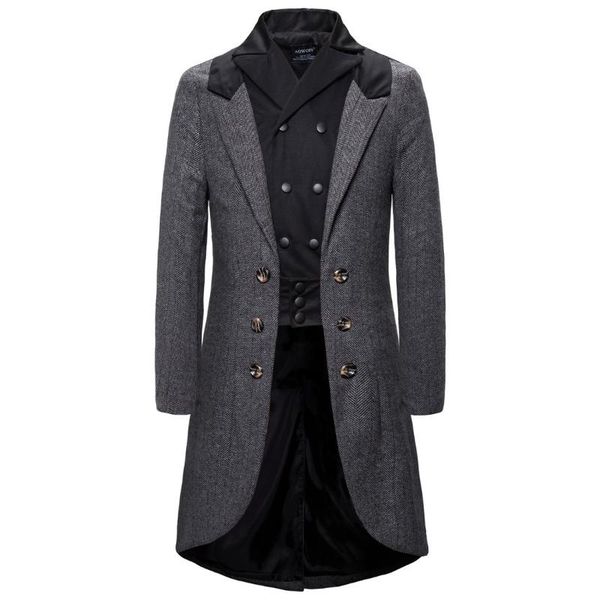 men's wool & blends yf19 fashion spring autumn clothes woolen overcoat and long trench coat, Black
men's wool & blends yf19 fashion spring autumn clothes woolen overcoat and long trench coat, Black