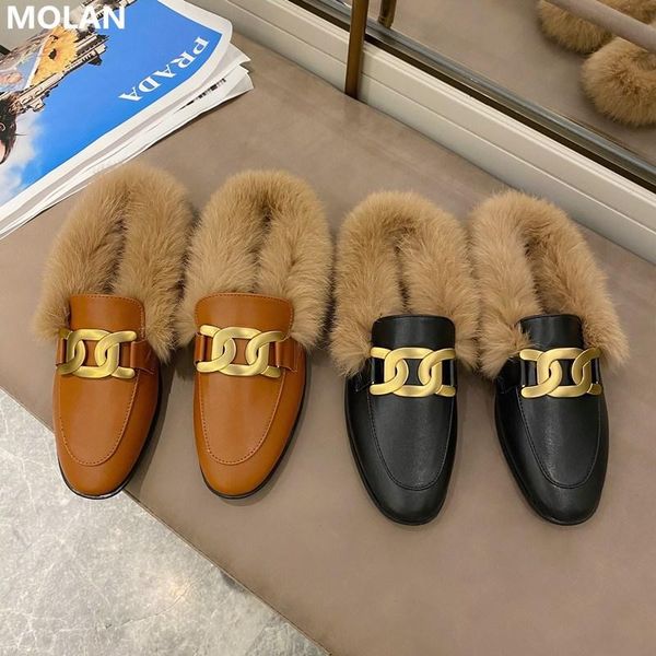 fashion luxury golden chain black brown leather fur slipper brand socofy plush flat slides slip on loafers mules flip flops slippers
fashion luxury golden chain black brown leather fur slipper brand socofy plush flat slides slip on loafers mules flip flops slippers
