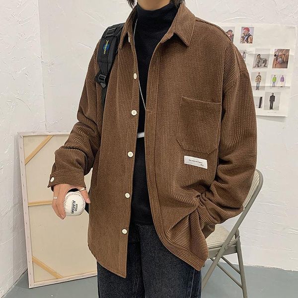 men's casual shirts black/coffee/white corduroy shirt fashion retro pocket men autumn korean loose long-sleeved mens -2xl, White;black
men's casual shirts black/coffee/white corduroy shirt fashion retro pocket men autumn korean loose long-sleeved mens -2xl, White;black
