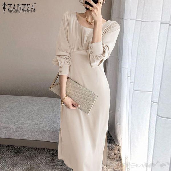 casual dresses zanzea women long sleeve side slit vestidos stylish robe party sundress elegant satin solid dress oversized, Black;gray
casual dresses zanzea women long sleeve side slit vestidos stylish robe party sundress elegant satin solid dress oversized, Black;gray