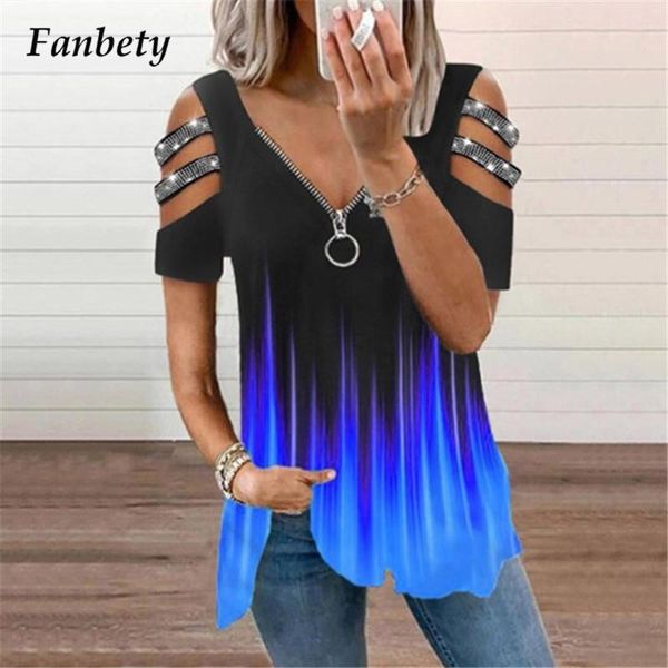 women's blouses & shirts summer zipper v-neck long sleeve autumn off shoulder gradient blusa fashion loose all-match pullover, White
women's blouses & shirts summer zipper v-neck long sleeve autumn off shoulder gradient blusa fashion loose all-match pullover, White