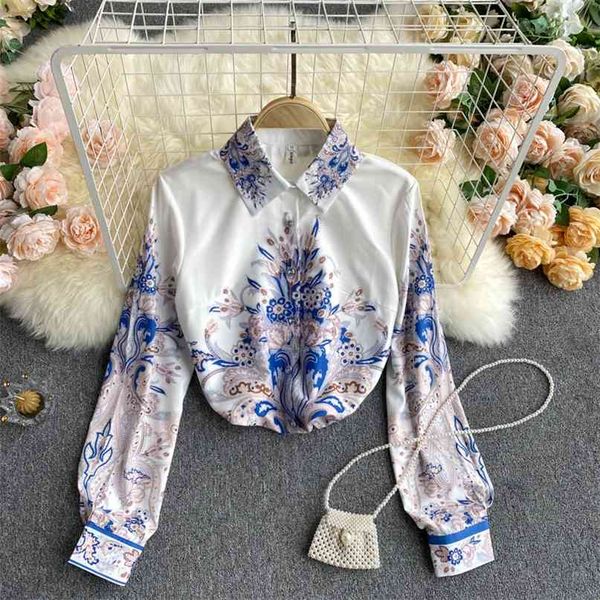 women fashion retro chic printing shirt lapel long sleeve loose thin holiday elegant camisas mujer blouse r920 210527, White
women fashion retro chic printing shirt lapel long sleeve loose thin holiday elegant camisas mujer blouse r920 210527, White
