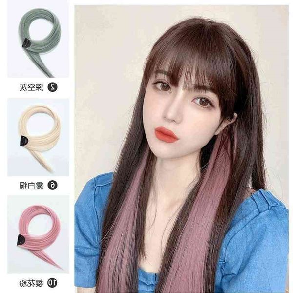 wig women's long color pick straight hair no trace simulation hanging ear dye one piece, Black
wig women's long color pick straight hair no trace simulation hanging ear dye one piece, Black