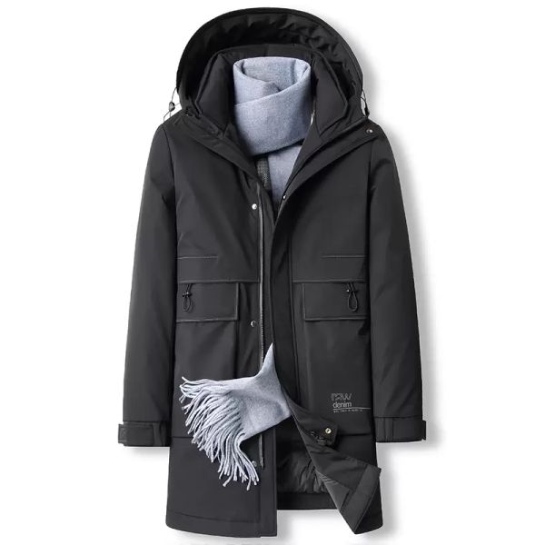winter new hooded down jacket men's thick medium length warm casual downs jackets, Black
winter new hooded down jacket men's thick medium length warm casual downs jackets, Black