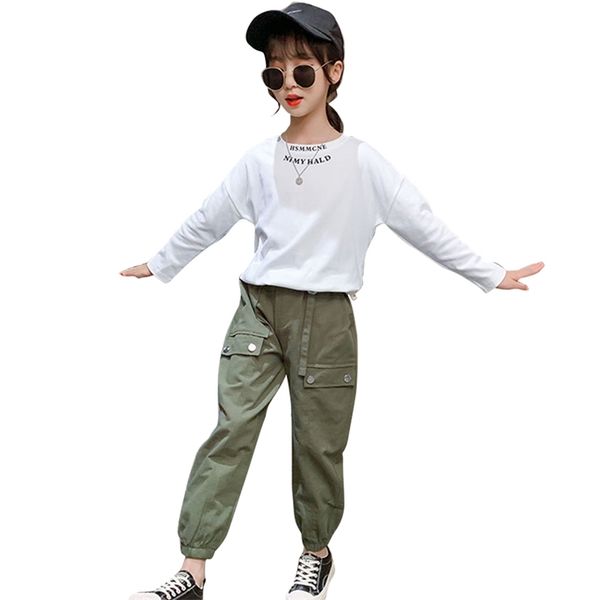 kids clothes letter clothing for girls tshirt + cargo pants teenage spring autumn children's costume 210527, White
kids clothes letter clothing for girls tshirt + cargo pants teenage spring autumn children's costume 210527, White