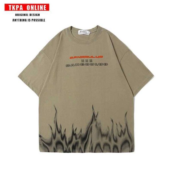 tkpa fashion brand dark graffiti flame printed short t-shirt men's and women's hip hop relaxed bf style casual half sleeve t-shirt, Black
tkpa fashion brand dark graffiti flame printed short t-shirt men's and women's hip hop relaxed bf style casual half sleeve t-shirt, Black