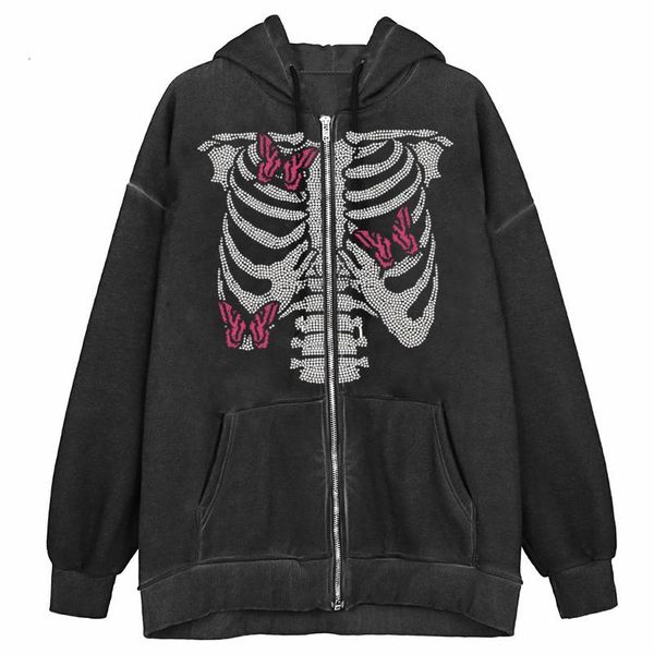 women's hoodies & sweatshirts y2k harajuku dark gothic trend zipper hoodie women street hip hop loose rhinestone butterfly oversized sw, Black
women's hoodies & sweatshirts y2k harajuku dark gothic trend zipper hoodie women street hip hop loose rhinestone butterfly oversized sw, Black