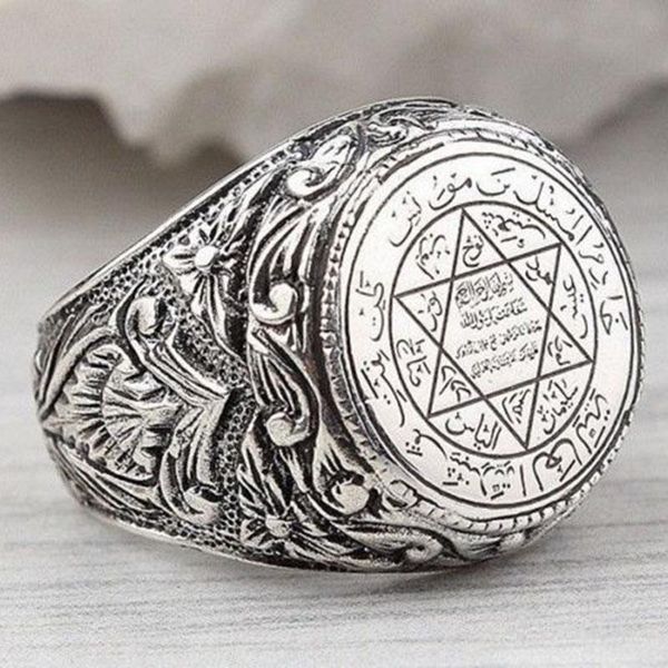 cluster rings men's hip hop antique silver carved arabic pentagram star pattern knuckle punk jewelry rock cool masculine gifts, Golden;silver
cluster rings men's hip hop antique silver carved arabic pentagram star pattern knuckle punk jewelry rock cool masculine gifts, Golden;silver