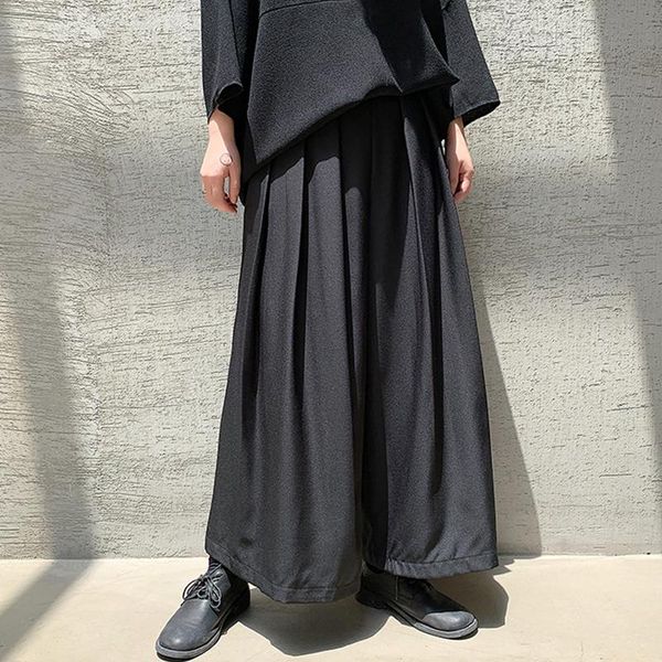 men's pants wide-leg spring and autumn gothic style dark personality pleated casual large size, Black
men's pants wide-leg spring and autumn gothic style dark personality pleated casual large size, Black