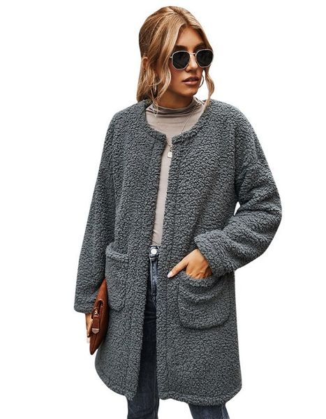 women's wool & blends designer coats cardigan fleece jacket autumn winter ladies warm plush jackets fur long coat outwear clothing 6tzz, Black
women's wool & blends designer coats cardigan fleece jacket autumn winter ladies warm plush jackets fur long coat outwear clothing 6tzz, Black
