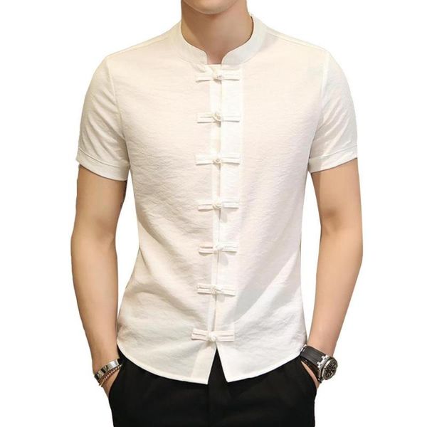 men's casual shirts summer men traditional chinese tang suit plus size fashion short sleeve uniform, White;black
men's casual shirts summer men traditional chinese tang suit plus size fashion short sleeve uniform, White;black
