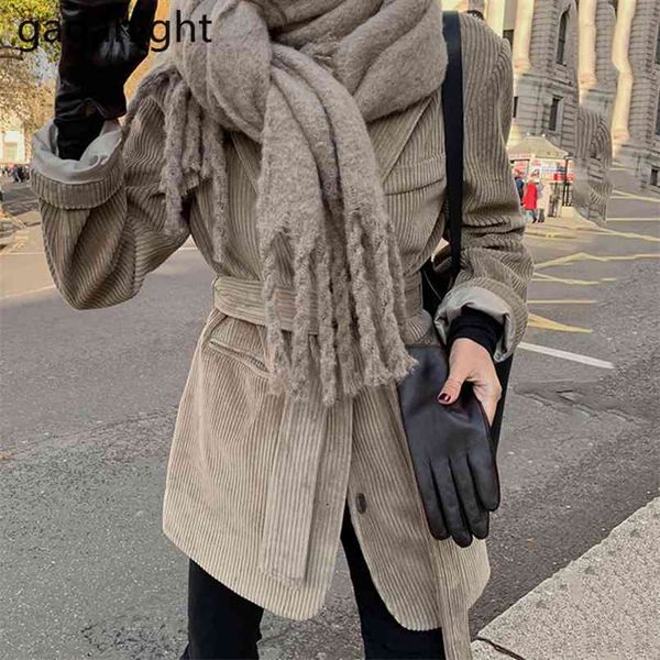 vintage women corduroy blazer casual loose autumn winter fashion coat korean outwear blazers pocket sash drop 210601, White;black
vintage women corduroy blazer casual loose autumn winter fashion coat korean outwear blazers pocket sash drop 210601, White;black