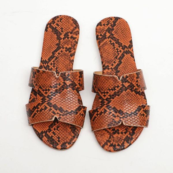 summer large women's shoes european and american fashion snake pattern flat sole to slippers, Black
summer large women's shoes european and american fashion snake pattern flat sole to slippers, Black