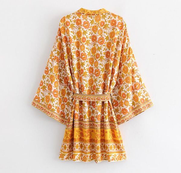 a line women bohemian orange yellow v neck flower print kimono shirt holiday beach tide bow sashes long cardigan blouse, White
a line women bohemian orange yellow v neck flower print kimono shirt holiday beach tide bow sashes long cardigan blouse, White