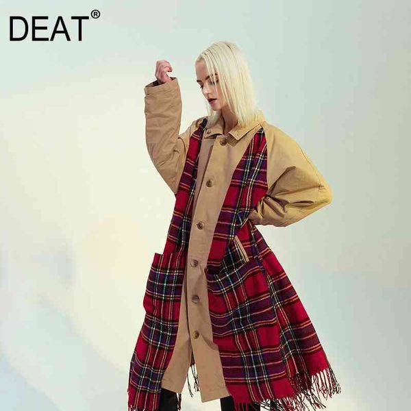 spring and summer fashion casual long sleeve loose plaid stitching double face windbreaker coat women sh650 210421, Tan;black
spring and summer fashion casual long sleeve loose plaid stitching double face windbreaker coat women sh650 210421, Tan;black