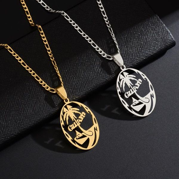 pendant necklaces fashion stainless steel letter guam map necklace for women coconut tree beach sailing round trend creative design cuban, Silver
pendant necklaces fashion stainless steel letter guam map necklace for women coconut tree beach sailing round trend creative design cuban, Silver