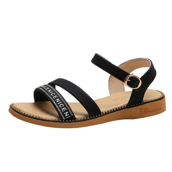women fashion wild buckle flat with sandals shoes female soft bottom comfortable plus size summer, Black
women fashion wild buckle flat with sandals shoes female soft bottom comfortable plus size summer, Black