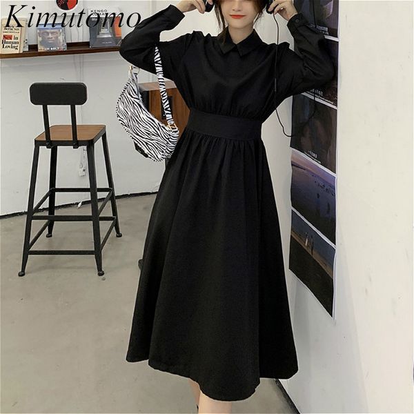 kimutomo women shirt dress autumn korea style ladies turn-down solid slim waist mid-length a-line vestidos elegant 210521, Black;gray
kimutomo women shirt dress autumn korea style ladies turn-down solid slim waist mid-length a-line vestidos elegant 210521, Black;gray