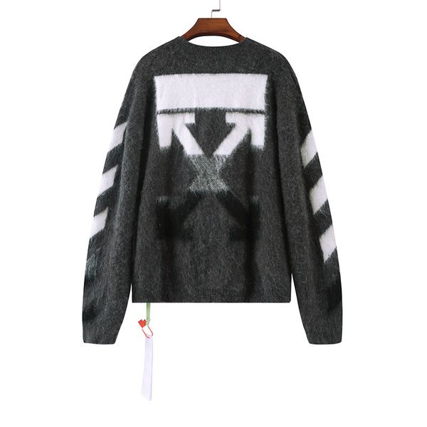 2021 autumn winter off new three-level anti pilling gradient arrow mohair sweater for men and women, Black
2021 autumn winter off new three-level anti pilling gradient arrow mohair sweater for men and women, Black