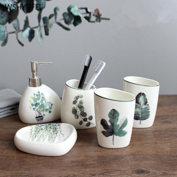 bath accessory set ceramic green plant bathroom supplies tropical animal wash lotion shampoo shower gel squeeze container
bath accessory set ceramic green plant bathroom supplies tropical animal wash lotion shampoo shower gel squeeze container