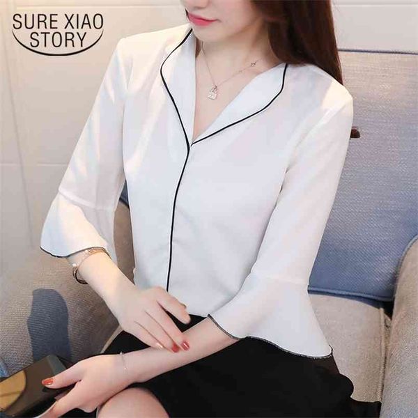 summer women office lady solid elegant blouses shirts chiffon v-neck casual half flare sleeved clothing 0421 40 210506, White
summer women office lady solid elegant blouses shirts chiffon v-neck casual half flare sleeved clothing 0421 40 210506, White