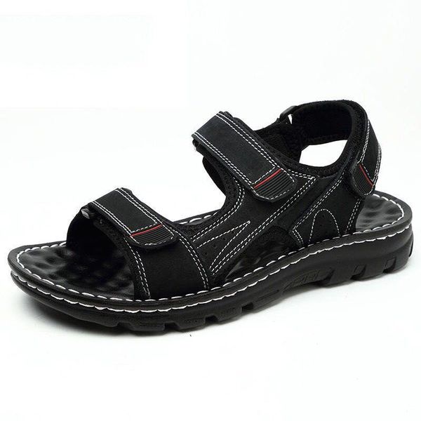 sandals genuine leather fashion men's summer shallow breathable casual beach classic male flat, Black
sandals genuine leather fashion men's summer shallow breathable casual beach classic male flat, Black