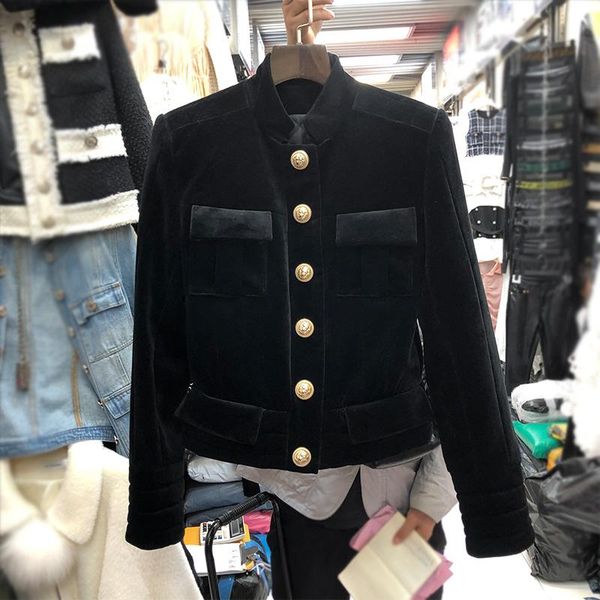 women's jackets women autumn runway spring jacket 2021 designer black velvet single breasted long sleeve slim short coat chaqueta mujer, Black;brown
women's jackets women autumn runway spring jacket 2021 designer black velvet single breasted long sleeve slim short coat chaqueta mujer, Black;brown