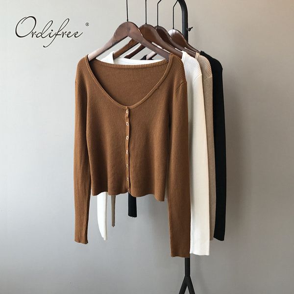 autumn women knitted long sleeve single breasted female sweater cardigan jumpers 210415, White;black
autumn women knitted long sleeve single breasted female sweater cardigan jumpers 210415, White;black