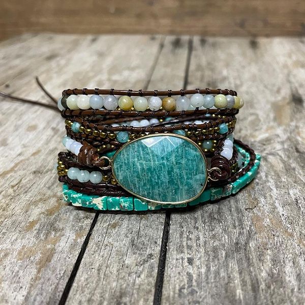 tennis 4unik 5 multilayered leather wrap bracelet natural stone amazonite beaded strands boho beads jewelry wholesale dropship, Golden;silver
tennis 4unik 5 multilayered leather wrap bracelet natural stone amazonite beaded strands boho beads jewelry wholesale dropship, Golden;silver