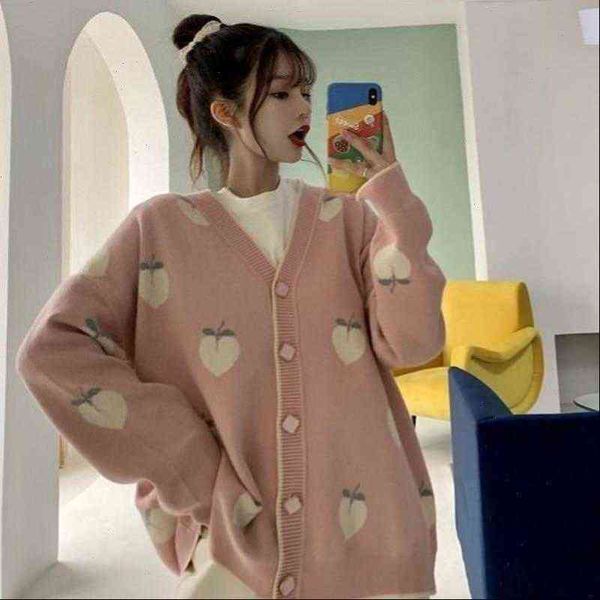 women sweaters autumn knit sweater long sleeve v neck loose peach printed pull femme coat single breasted cardigans ladies, White;black
women sweaters autumn knit sweater long sleeve v neck loose peach printed pull femme coat single breasted cardigans ladies, White;black