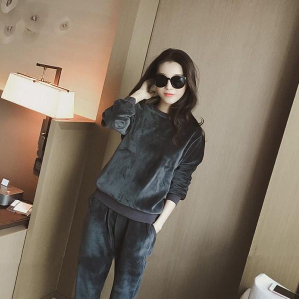 women's two piece pants fleece sweater suit golden casual sportswear women autumn and winter double-sided two-piece home leisure, White
women's two piece pants fleece sweater suit golden casual sportswear women autumn and winter double-sided two-piece home leisure, White