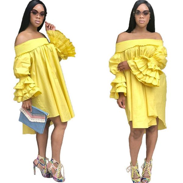 women off shoulder day dress autumn ruflle flare sleeve slash-neck casual fall dresses loose party club mini shift, Black;gray
women off shoulder day dress autumn ruflle flare sleeve slash-neck casual fall dresses loose party club mini shift, Black;gray