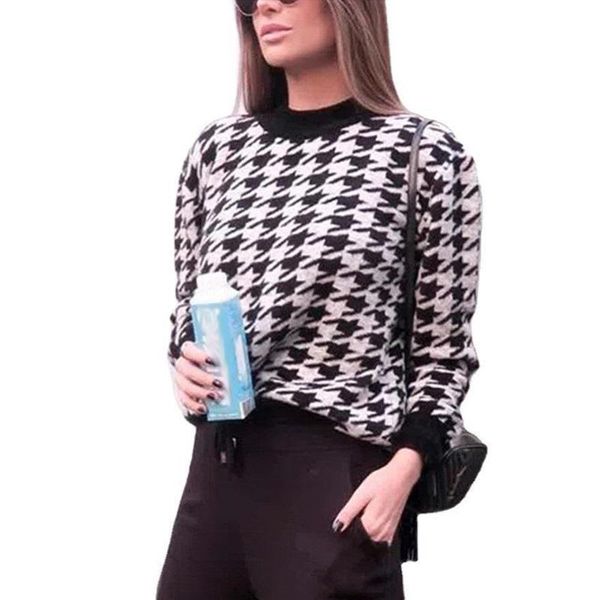 women's sweaters aecu autumn women geometric khaki knitted sweater casual houndstooth lady pullover female winter retro jumper, White;black
women's sweaters aecu autumn women geometric khaki knitted sweater casual houndstooth lady pullover female winter retro jumper, White;black