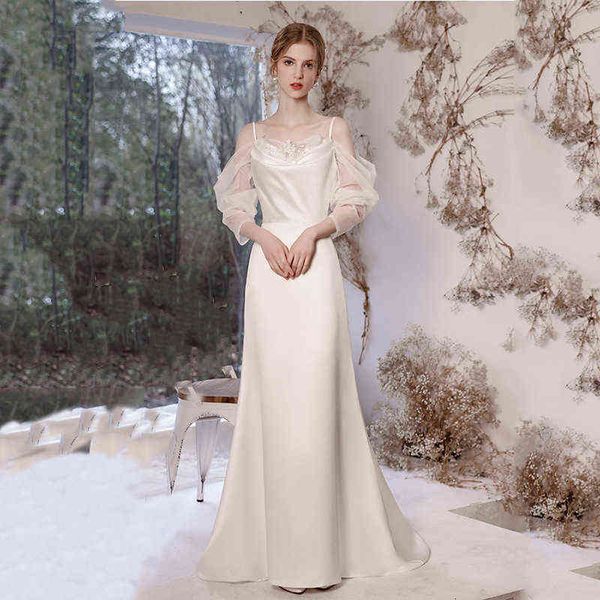 luxury street style dresses korean simple light wedding 2021 small bride strapls satin go out gauze white long sleeved dr, Black;pink
luxury street style dresses korean simple light wedding 2021 small bride strapls satin go out gauze white long sleeved dr, Black;pink