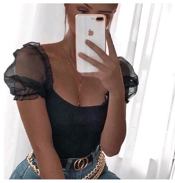women's t-shirt 2021 ladies fashion pretty organza puff sleeve knitting tshirt off-shoulder slim ribbed pattern short, White
women's t-shirt 2021 ladies fashion pretty organza puff sleeve knitting tshirt off-shoulder slim ribbed pattern short, White