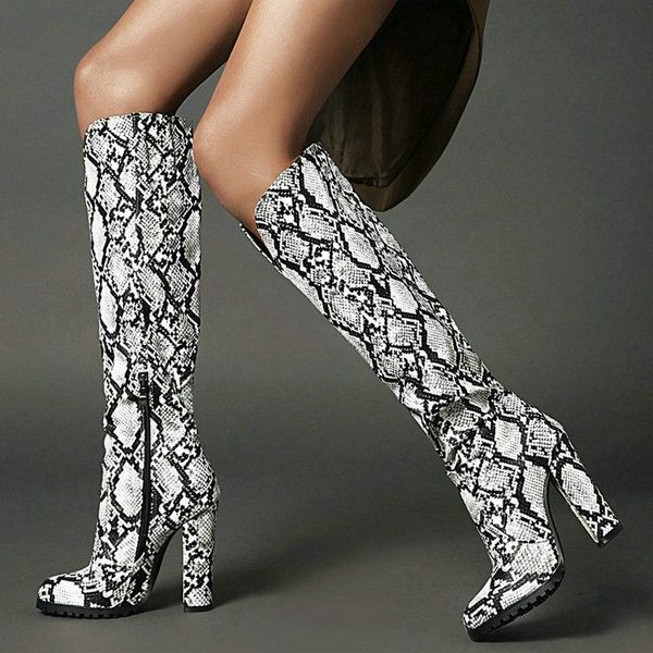 boots 2021 fashion snake paint women knee high thick heel zipper long autumn winter ladies shoes big size 43, Black
boots 2021 fashion snake paint women knee high thick heel zipper long autumn winter ladies shoes big size 43, Black